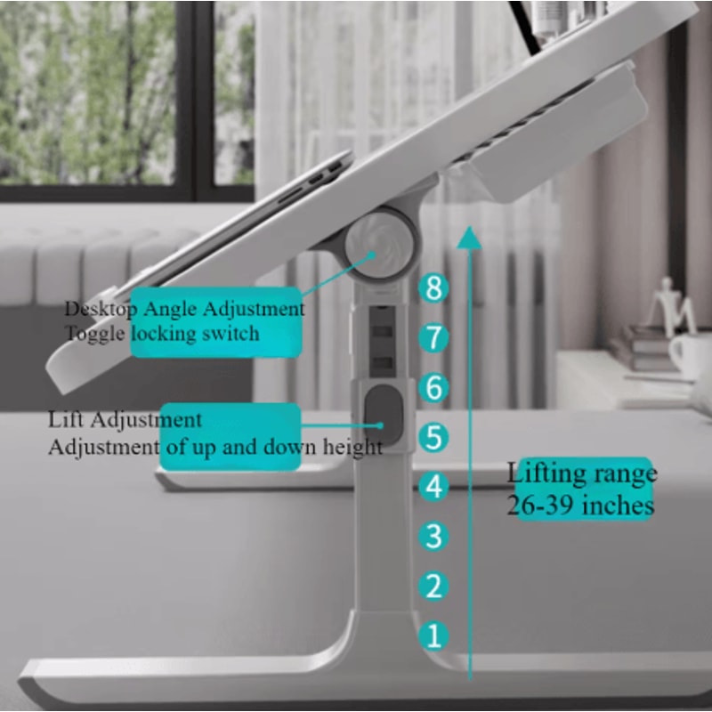 Foldable Adjustable Laptop Bed Tray Table Height And Angle Adjustable Desk For Bed Sofa And Floor 4