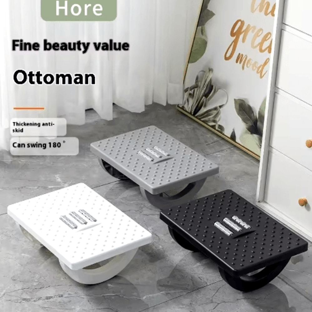 Portable Ergonomic Under Desk Footrest With Massage Rollers Comfort Foot Stool For Home And Office 8