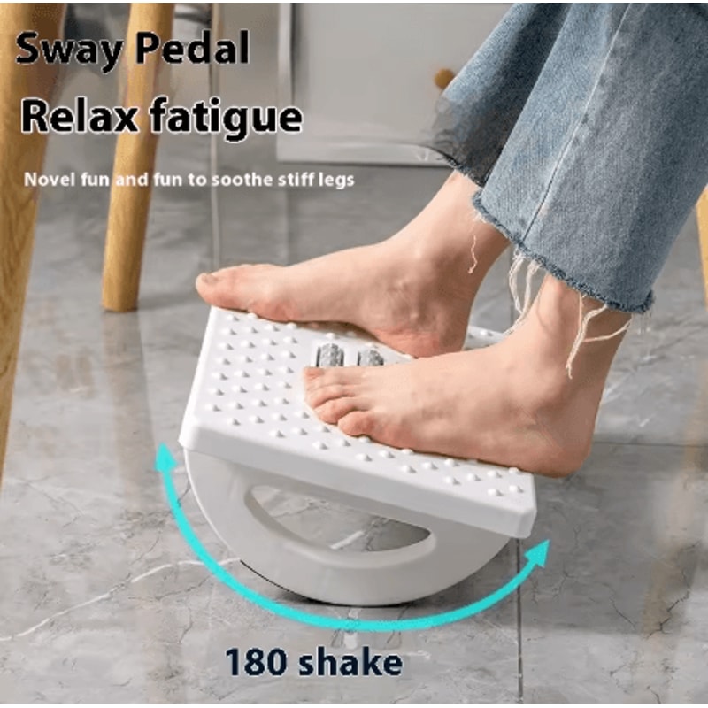 Portable Ergonomic Under Desk Footrest With Massage Rollers Comfort Foot Stool For Home And Office 0