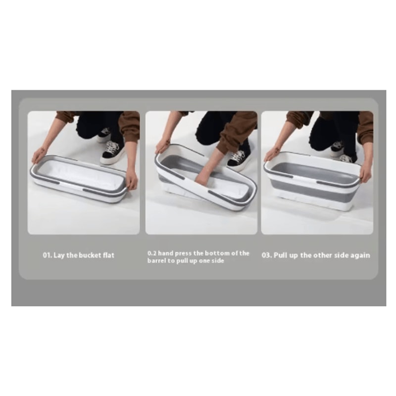 Portable Folding Silicone Bucket Large Capacity Rectangular Mop And Car Wash Water Bucket 4