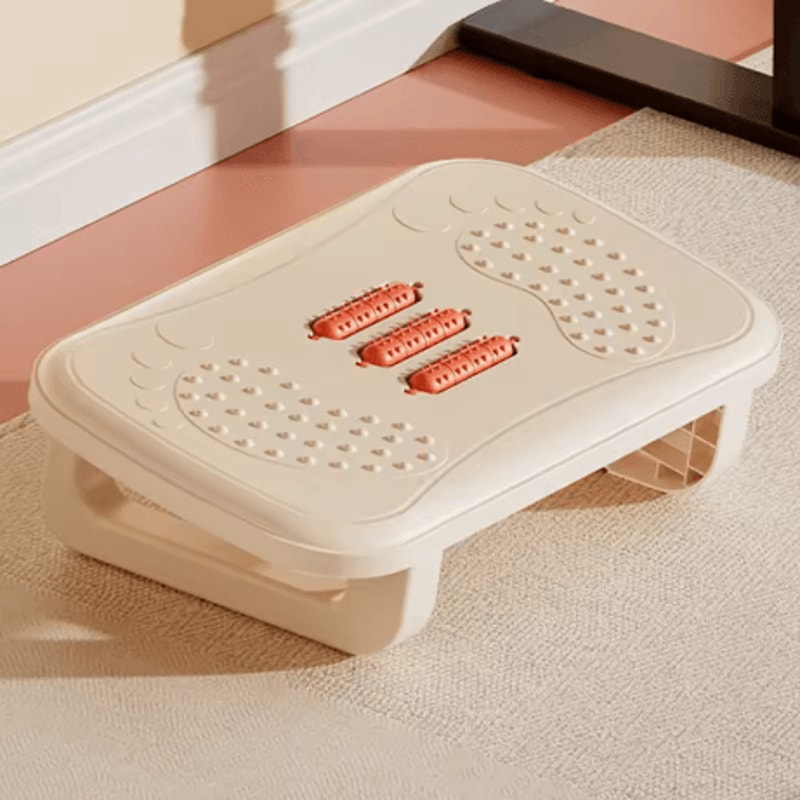 Calebeard Ergonomic Under Desk Footrest Adjustable Foot Stool With Massage Rollers For Home And Off 3