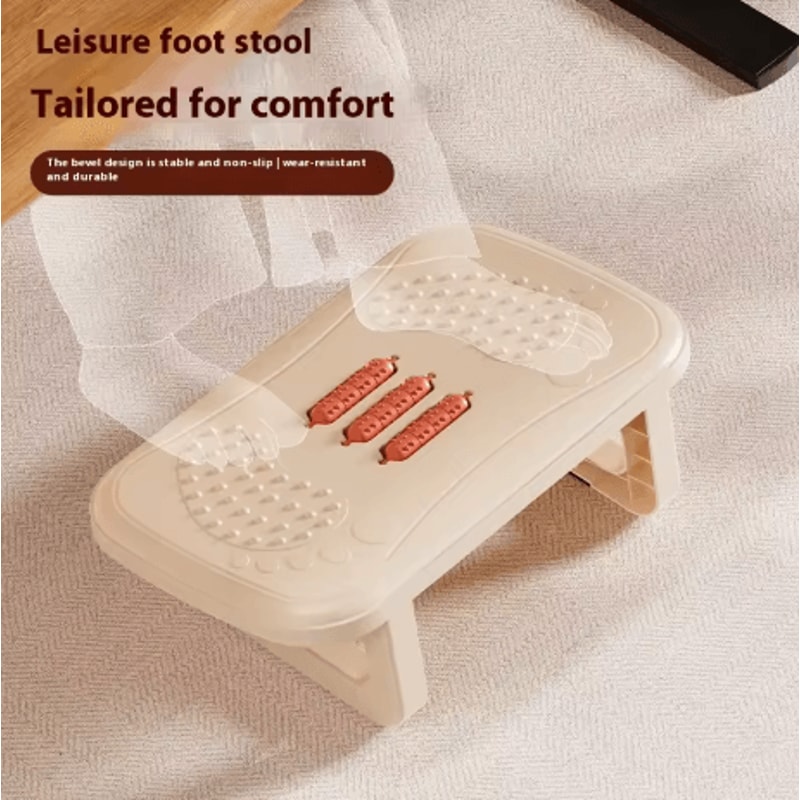 Calebeard Ergonomic Under Desk Footrest Adjustable Foot Stool With Massage Rollers For Home And Off 5
