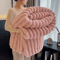 250GSM Soft Fluffy Throw Blanket Warm Decorative Striped Blanket For Bed Nap And Winter Comfort 4