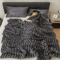 250GSM Soft Fluffy Throw Blanket Warm Decorative Striped Blanket For Bed Nap And Winter Comfort 0
