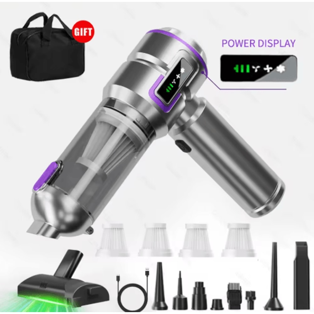 Mini Cordless Car Vacuum Cleaner 998000PA Powerful Handheld Vacuum And Blower For Home And Auto 1
