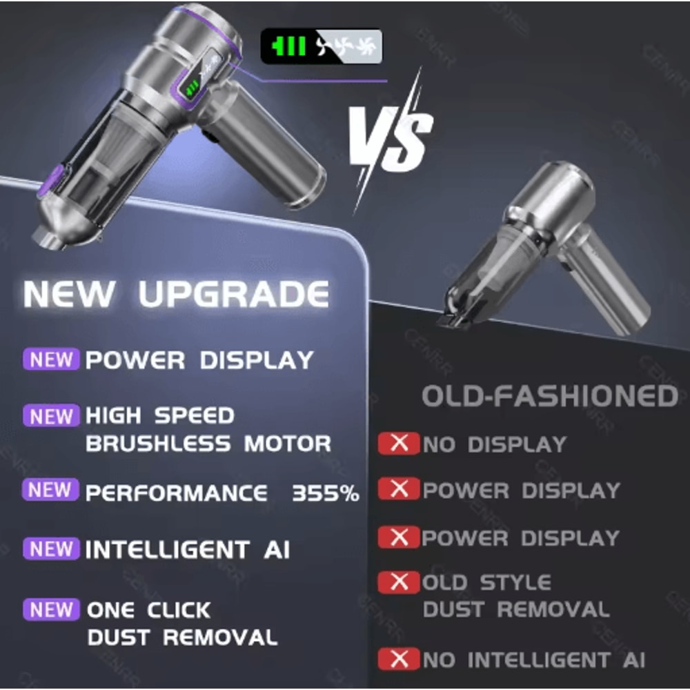 Mini Cordless Car Vacuum Cleaner 998000PA Powerful Handheld Vacuum And Blower For Home And Auto 8