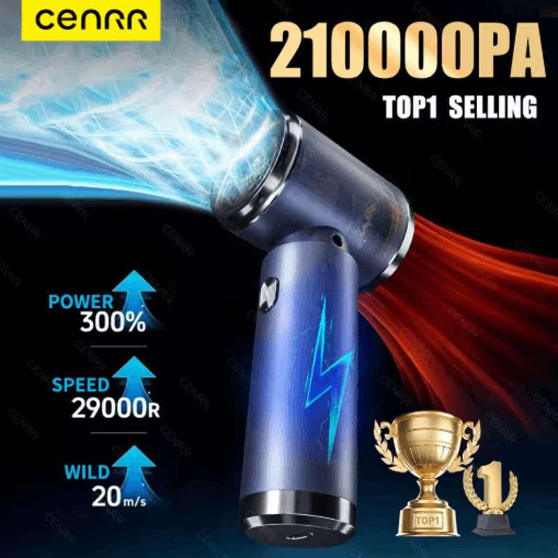 CENRR High Power Cordless Car Vacuum Cleaner Strong Suction Wireless Cleaning Machine 12