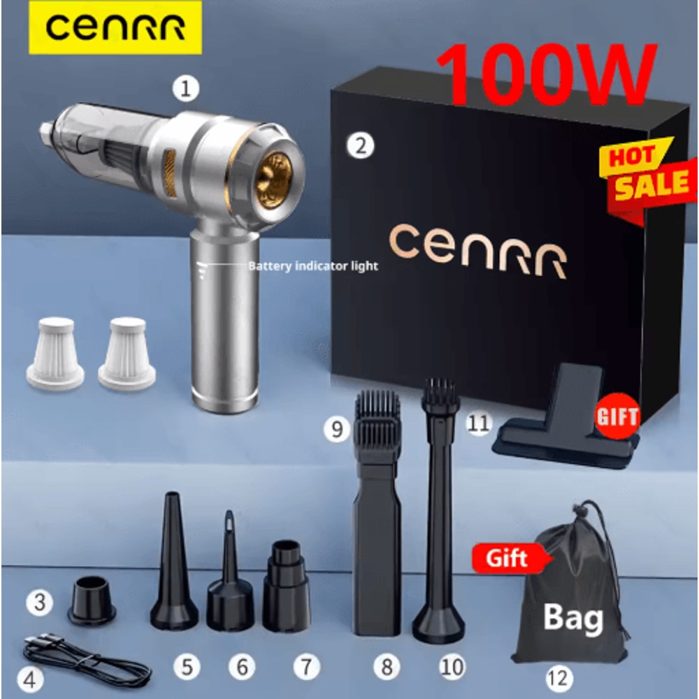 CENRR 998000PA Cordless Car Vacuum Cleaner Powerful Handheld Wireless Vacuum And Air Gun For Vehicl 2