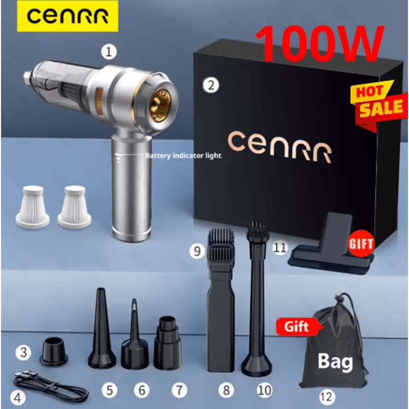 CENRR 998000PA Cordless Car Vacuum Cleaner Powerful Handheld Wireless Vacuum And Air Gun For Vehicl 2
