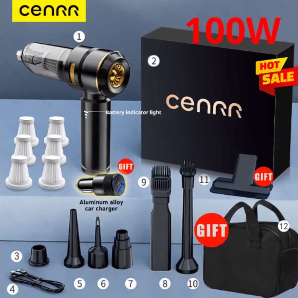 CENRR 998000PA Cordless Car Vacuum Cleaner Powerful Handheld Wireless Vacuum And Air Gun For Vehicl 3
