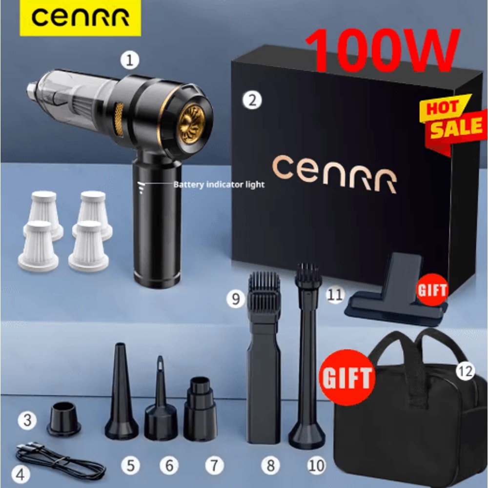 CENRR 998000PA Cordless Car Vacuum Cleaner Powerful Handheld Wireless Vacuum And Air Gun For Vehicl 4