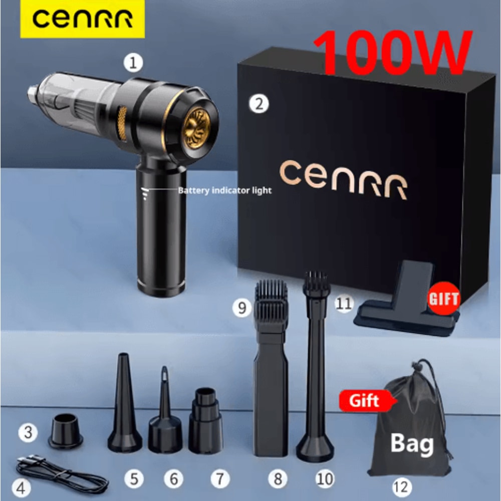 CENRR 998000PA Cordless Car Vacuum Cleaner Powerful Handheld Wireless Vacuum And Air Gun For Vehicl 6