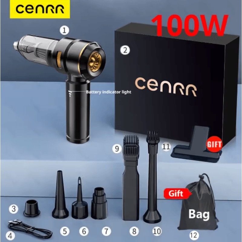 CENRR 998000PA Cordless Car Vacuum Cleaner Powerful Handheld Wireless Vacuum And Air Gun For Vehicl 6