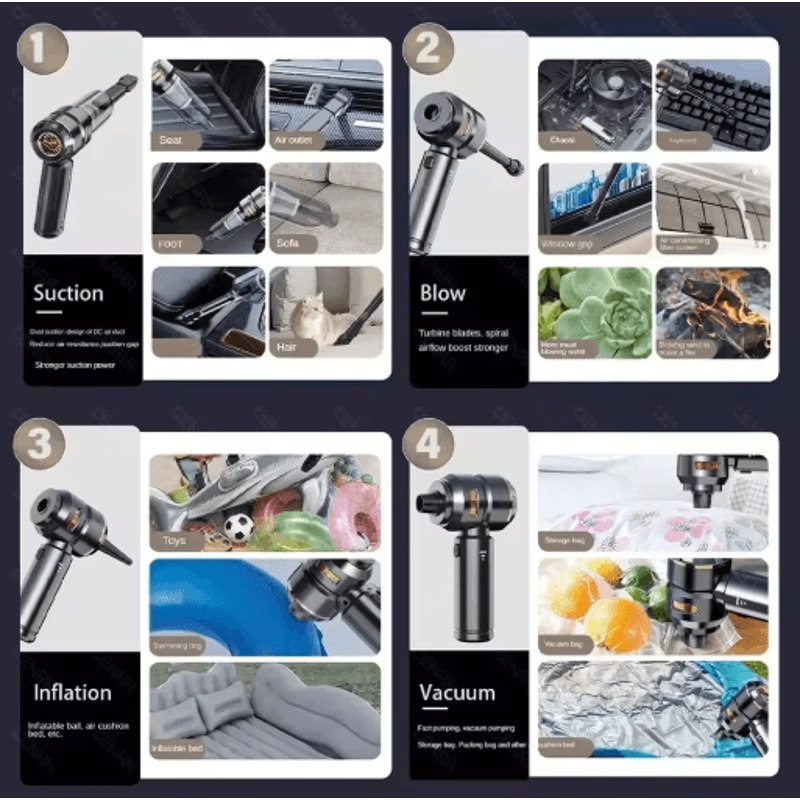 CENRR 998000PA Cordless Car Vacuum Cleaner Powerful Handheld Wireless Vacuum And Air Gun For Vehicl 8