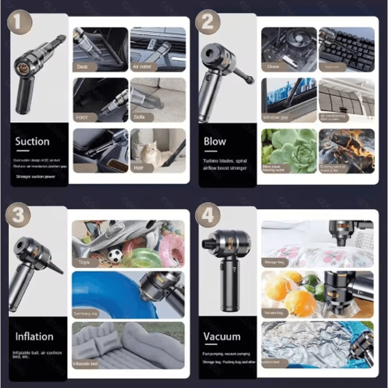 CENRR Cordless Handheld Car Vacuum Cleaner Powerful Portable Wireless Cleaner For Home And Auto 9