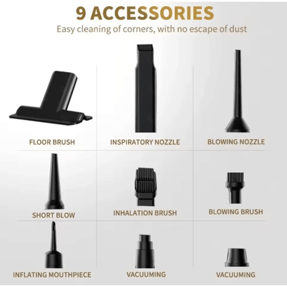 CENRR Mini Cordless Car Vacuum Cleaner Powerful Handheld Wireless Vacuum With Strong Suction 6