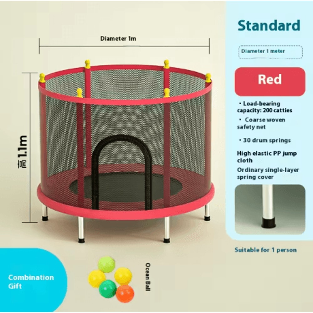 Childrens Indoor Trampoline Home Jumping Bed For Kids Ages 3 To 10 Fun Fitness Exercise Toy 24