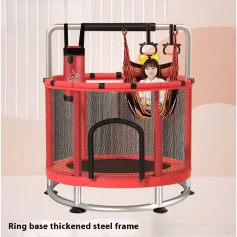 Childrens Indoor Trampoline Home Jumping Bed For Kids Ages 3 To 10 Fun Fitness Exercise Toy 0