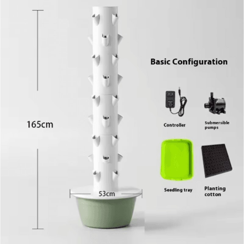 Vertical Hydroponic Tower Growing System Smart Soilless Aeroponic Vegetable Growing Machine For Hom 5