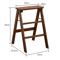 Solid Wood Folding Ladder Chair Thickened Wooden Step Stool And Folding Chair Natural Wood 1