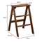 Solid Wood Folding Ladder Chair Thickened Wooden Step Stool And Folding Chair Natural Wood 1