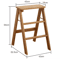 Solid Wood Folding Ladder Chair Thickened Wooden Step Stool And Folding Chair Natural Wood 2