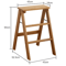 Solid Wood Folding Ladder Chair Thickened Wooden Step Stool And Folding Chair Natural Wood 2
