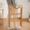 Solid Wood Folding Ladder Chair Thickened Wooden Step Stool And Folding Chair Natural Wood 4