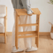 Solid Wood Folding Ladder Chair Thickened Wooden Step Stool And Folding Chair Natural Wood 4