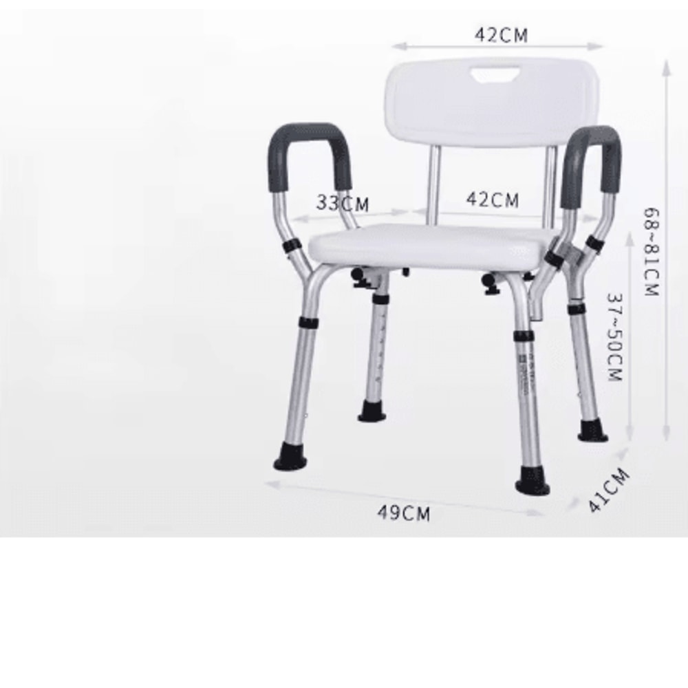 Heavy Duty Shower Chair With Arms And Back Height Adjustable Safety Bath Seat For Inside Shower And 2