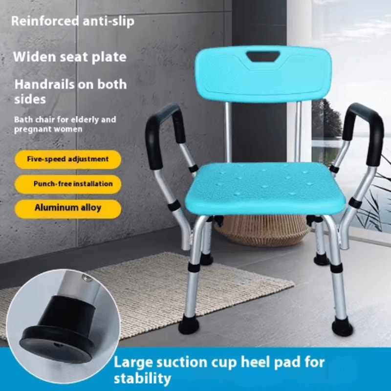 Heavy Duty Shower Chair With Arms And Back Height Adjustable Safety Bath Seat For Inside Shower And 5