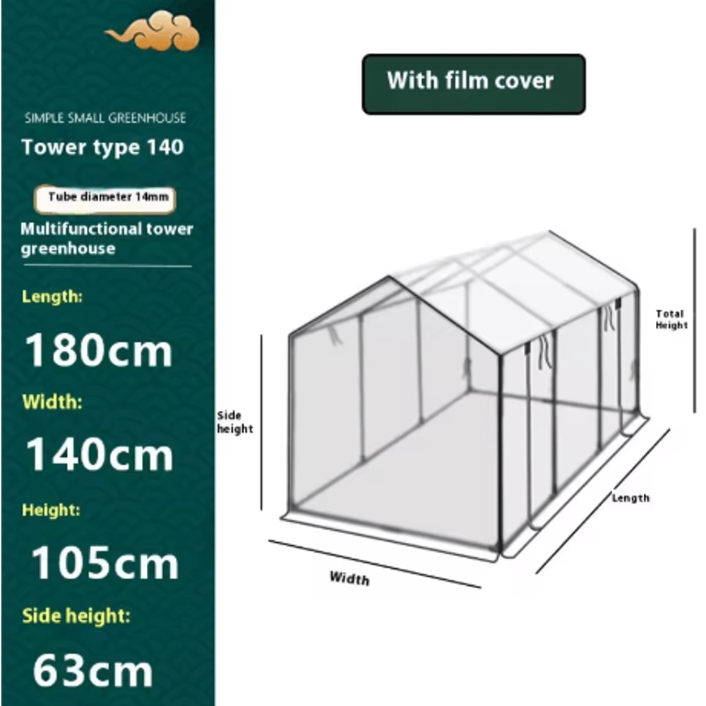 Balcony Tower Greenhouse Plastic Coated Iron Pipe Plant Shelter With Shade And Insect Protection 11