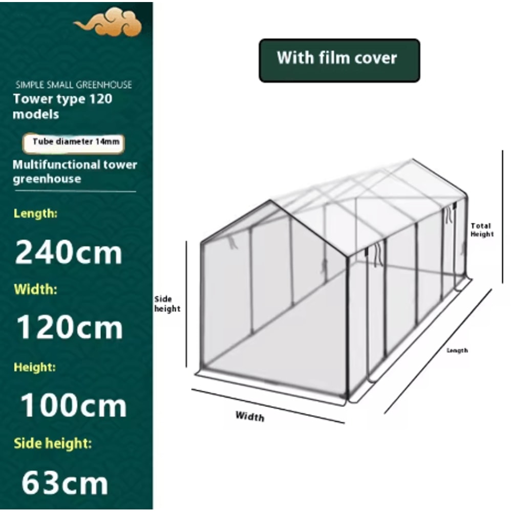 Balcony Tower Greenhouse Plastic Coated Iron Pipe Plant Shelter With Shade And Insect Protection 13