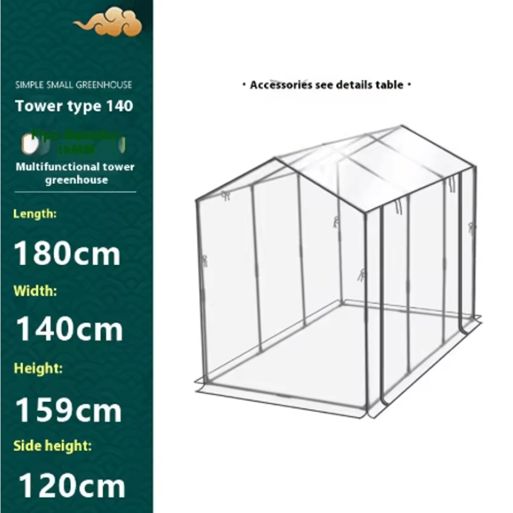 Balcony Tower Greenhouse Plastic Coated Iron Pipe Plant Shelter With Shade And Insect Protection 3