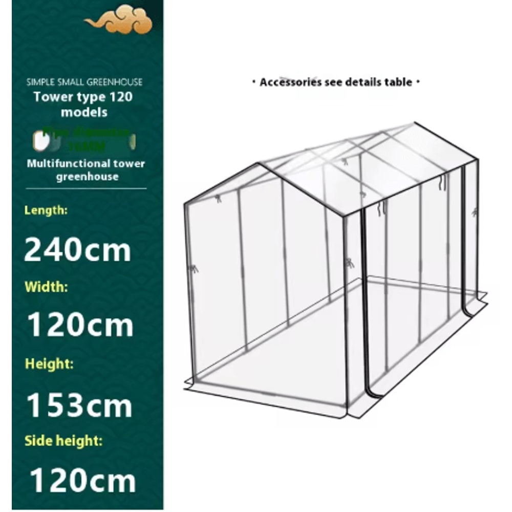 Balcony Tower Greenhouse Plastic Coated Iron Pipe Plant Shelter With Shade And Insect Protection 5