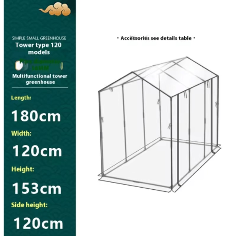 Balcony Tower Greenhouse Plastic Coated Iron Pipe Plant Shelter With Shade And Insect Protection 6