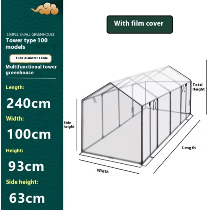 Balcony Tower Greenhouse Plastic Coated Iron Pipe Plant Shelter With Shade And Insect Protection 15