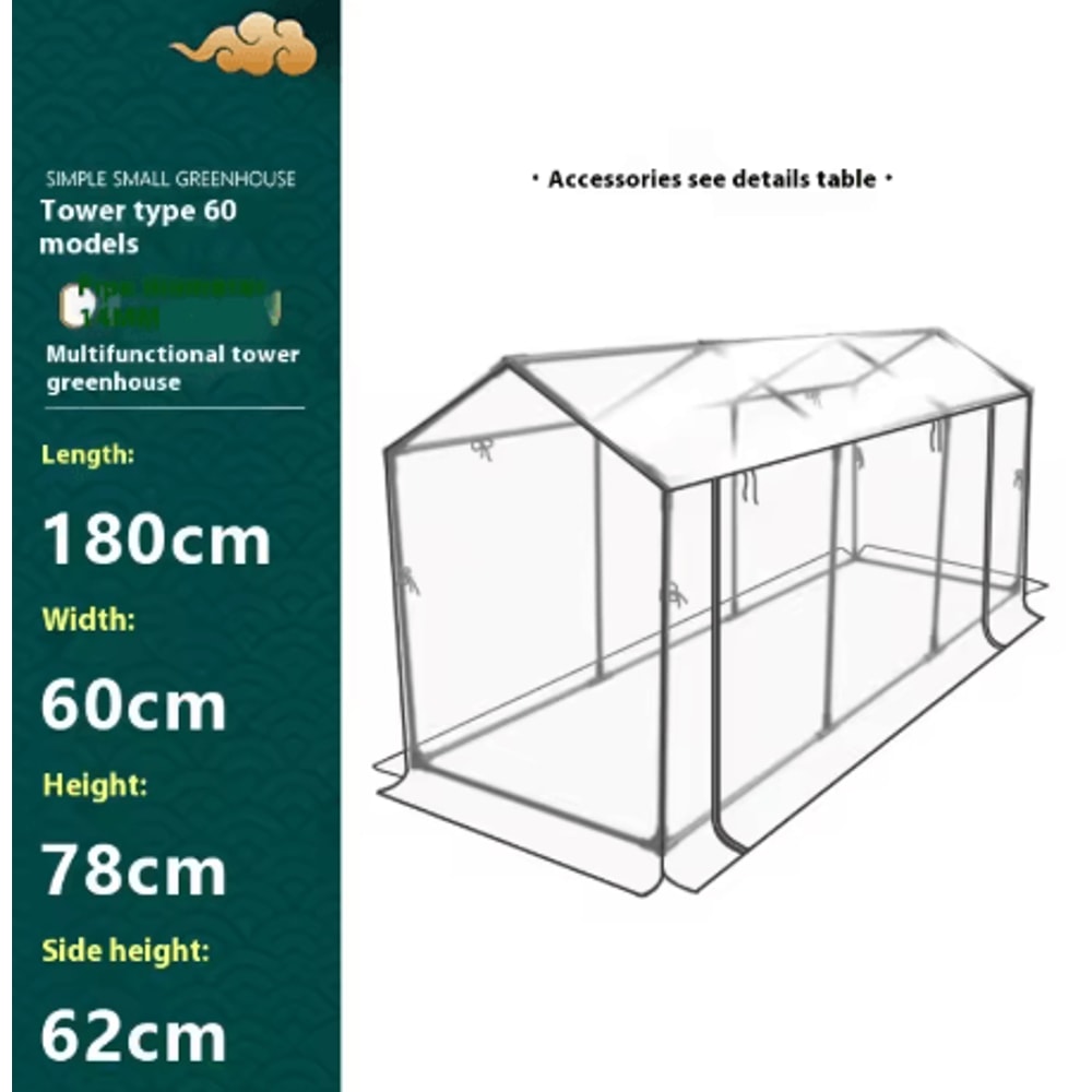 Balcony Tower Greenhouse Plastic Coated Iron Pipe Plant Shelter With Shade And Insect Protection 20