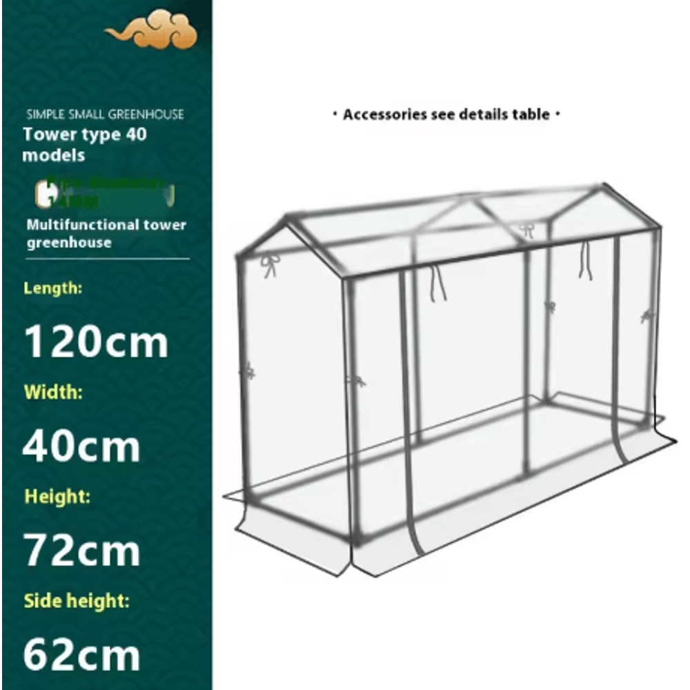 Balcony Tower Greenhouse Plastic Coated Iron Pipe Plant Shelter With Shade And Insect Protection 23