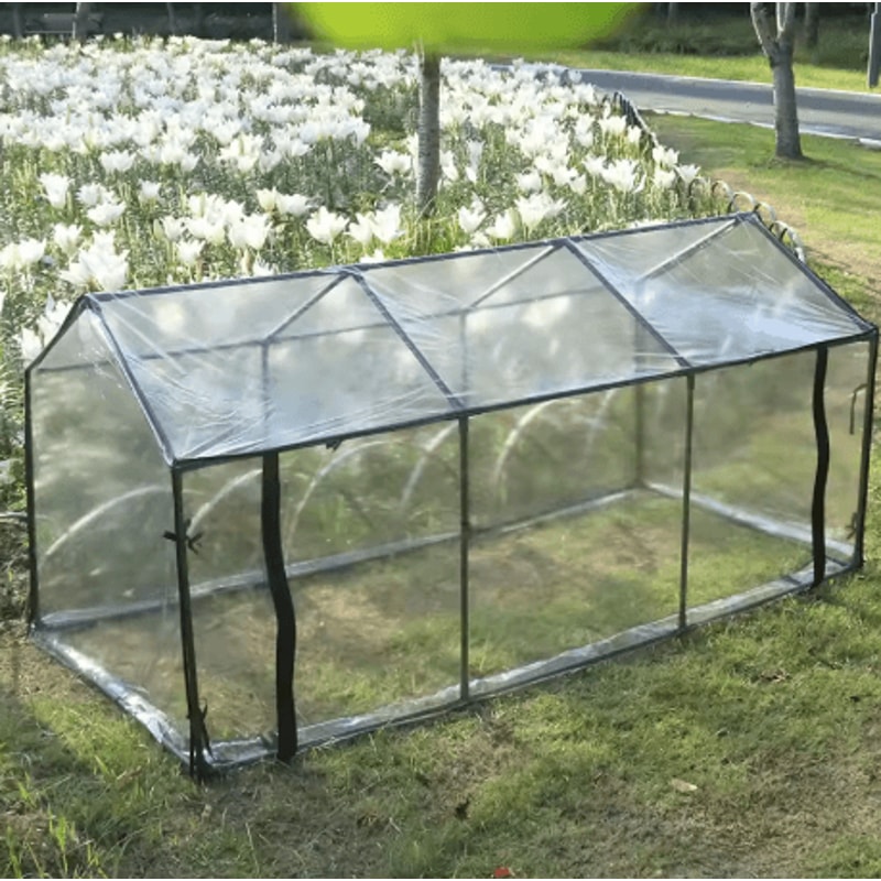 Balcony Tower Greenhouse Plastic Coated Iron Pipe Plant Shelter With Shade And Insect Protection 24