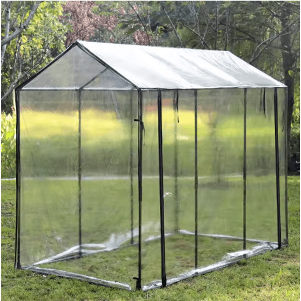Balcony Tower Greenhouse Plastic Coated Iron Pipe Plant Shelter With Shade And Insect Protection 25