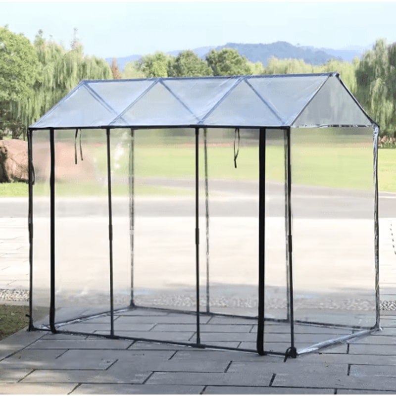 Balcony Tower Greenhouse Plastic Coated Iron Pipe Plant Shelter With Shade And Insect Protection 26