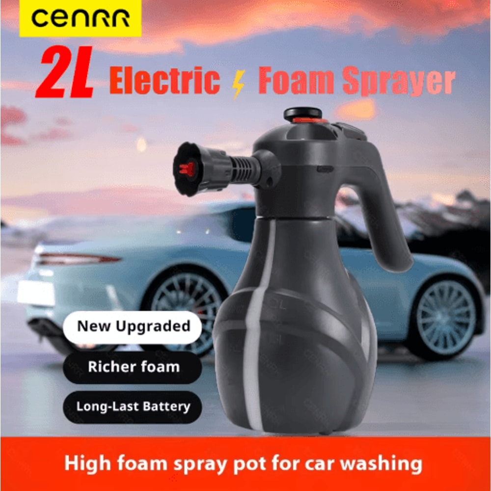 CENRR Electric Foam Sprayer Professional 2L Handheld Snow Foam Cannon With Pressure Relief Valve 0