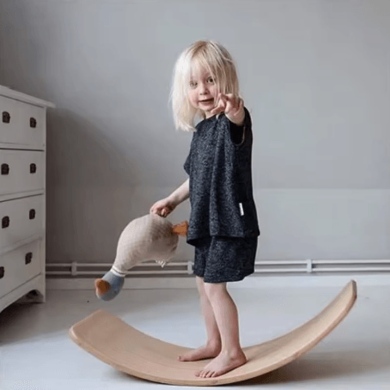 Wooden Surf Balance Board Sensory Training And Educational Yoga Seesaw For Kids 21