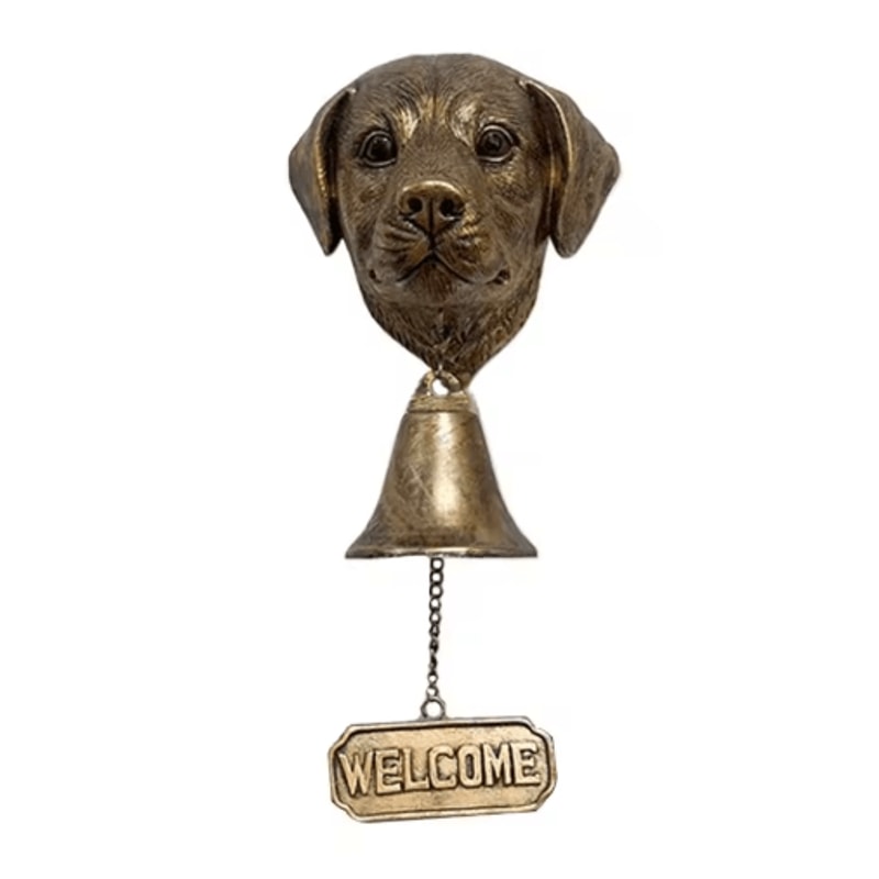 Dog Theme Welcome Doorbell 3D Funny Bulldog Head Cast Iron Resin Hanging Bell 10