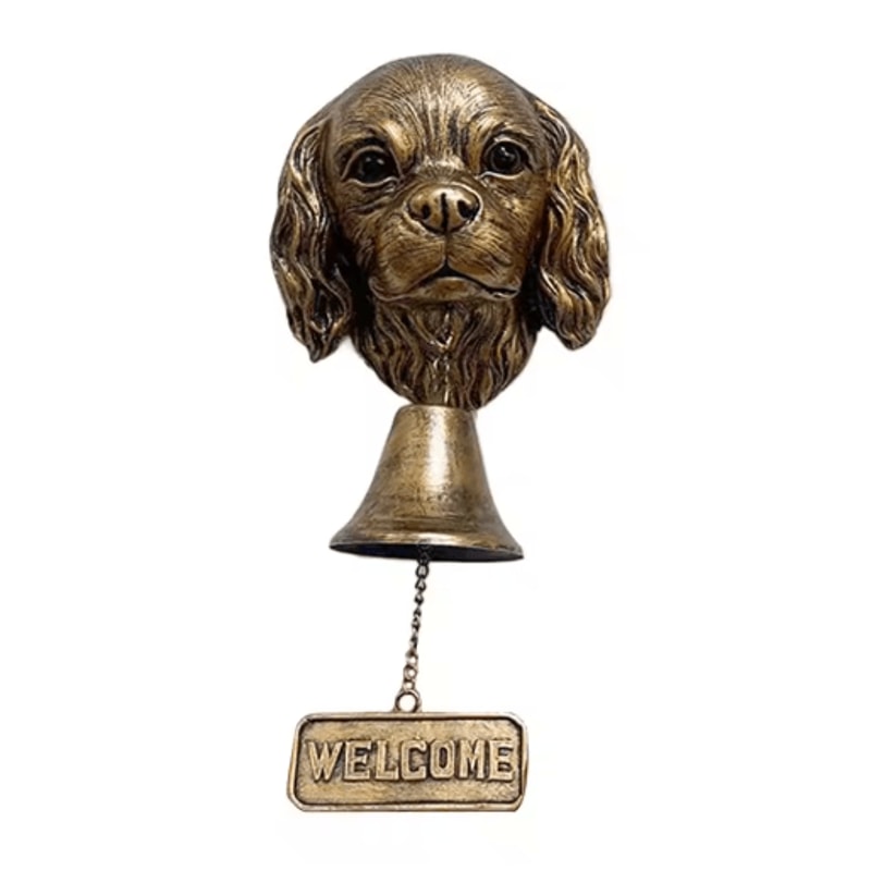 Dog Theme Welcome Doorbell 3D Funny Bulldog Head Cast Iron Resin Hanging Bell 13