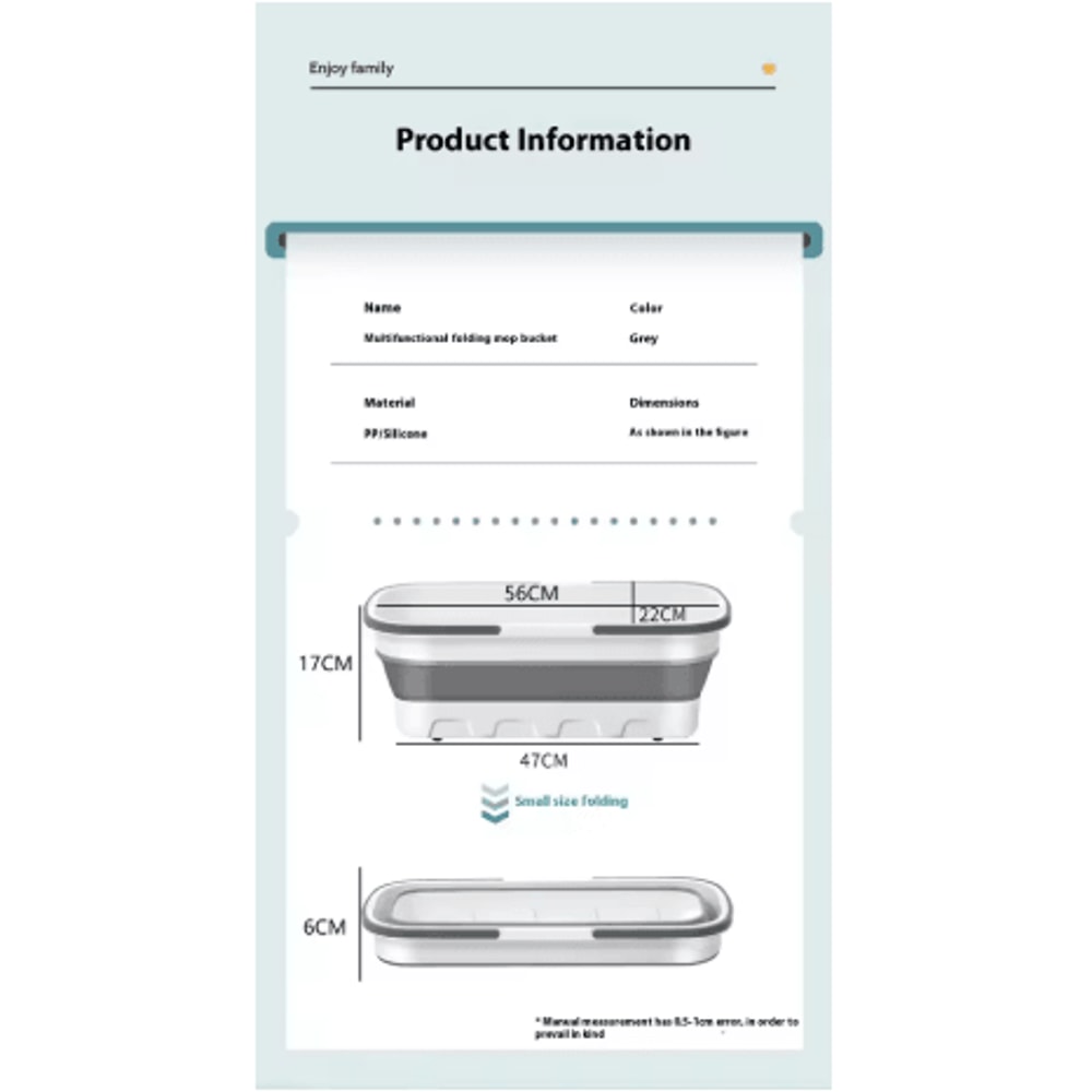 Portable Folding Silicone Bucket Large Rectangular Mop And Car Wash Water Bucket 1