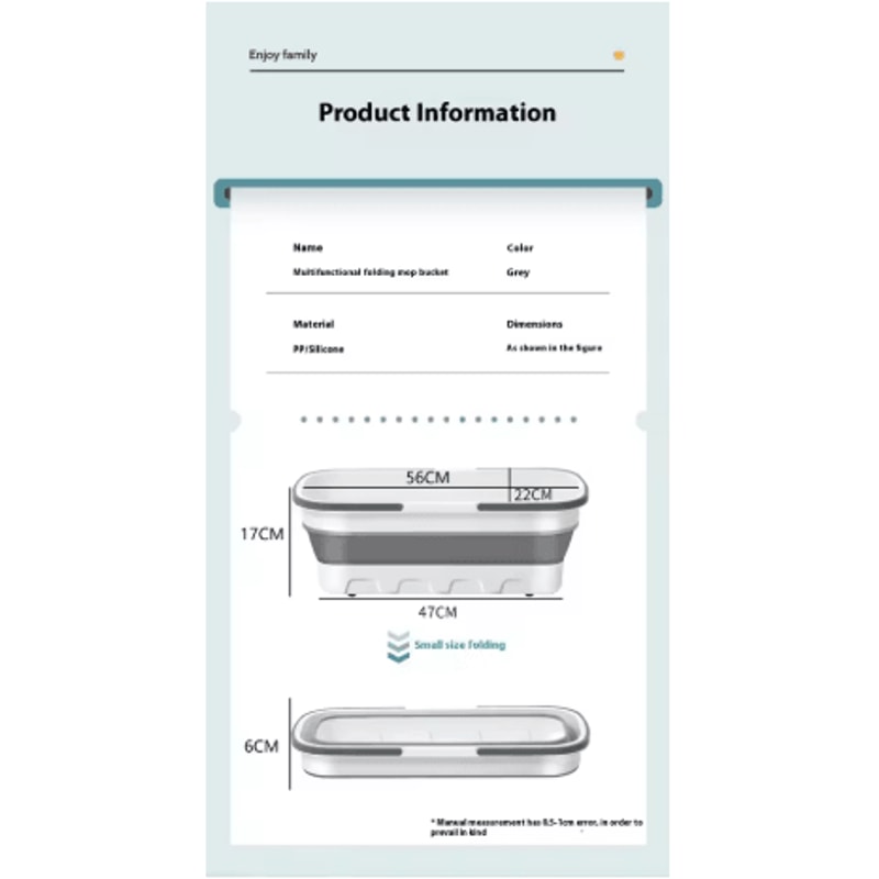 Portable Folding Silicone Bucket Large Rectangular Mop And Car Wash Water Bucket 1