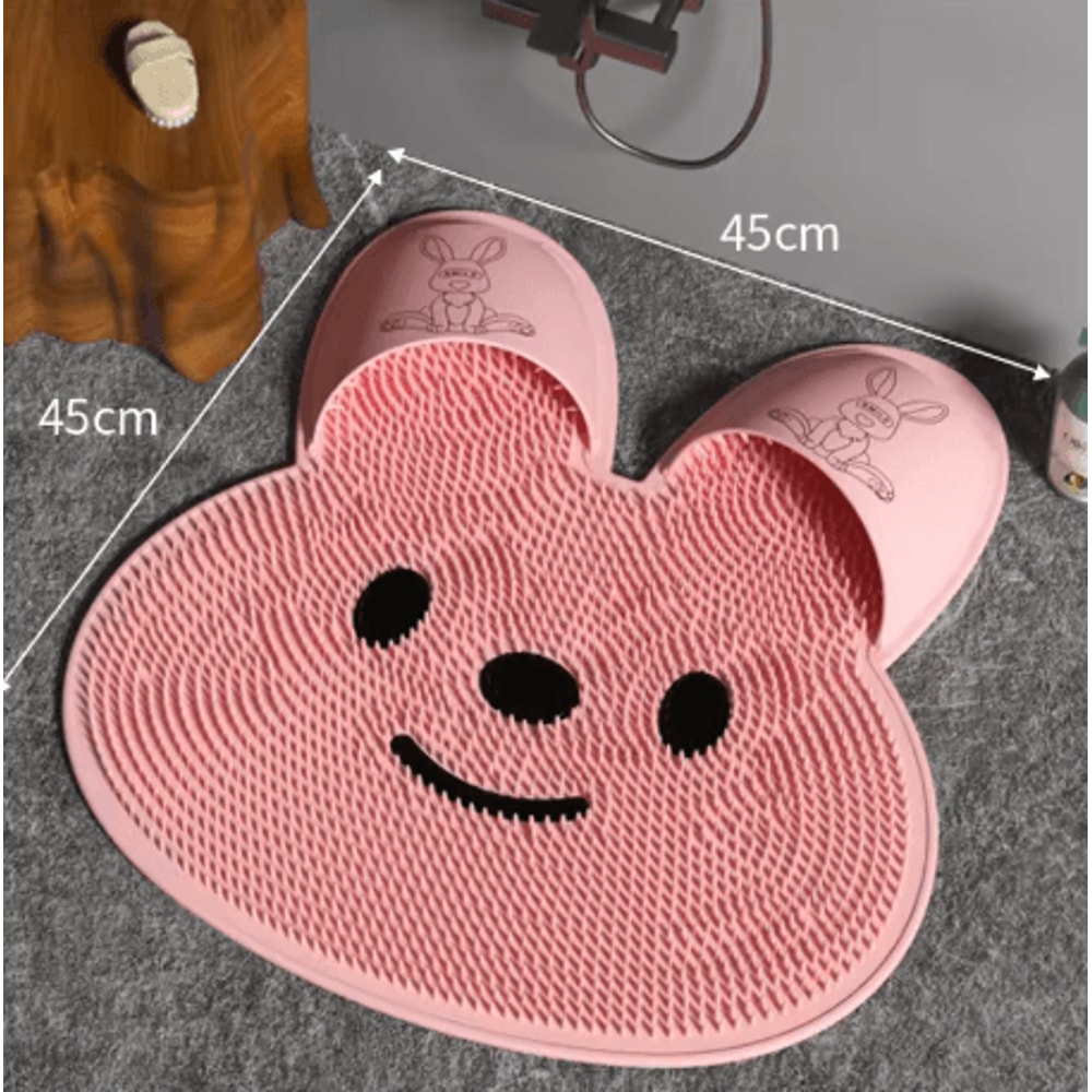Silicone Rabbit Foot Washing Massage Mat Non Slip Shower Foot Scrubber For Dead Skin Removal 3