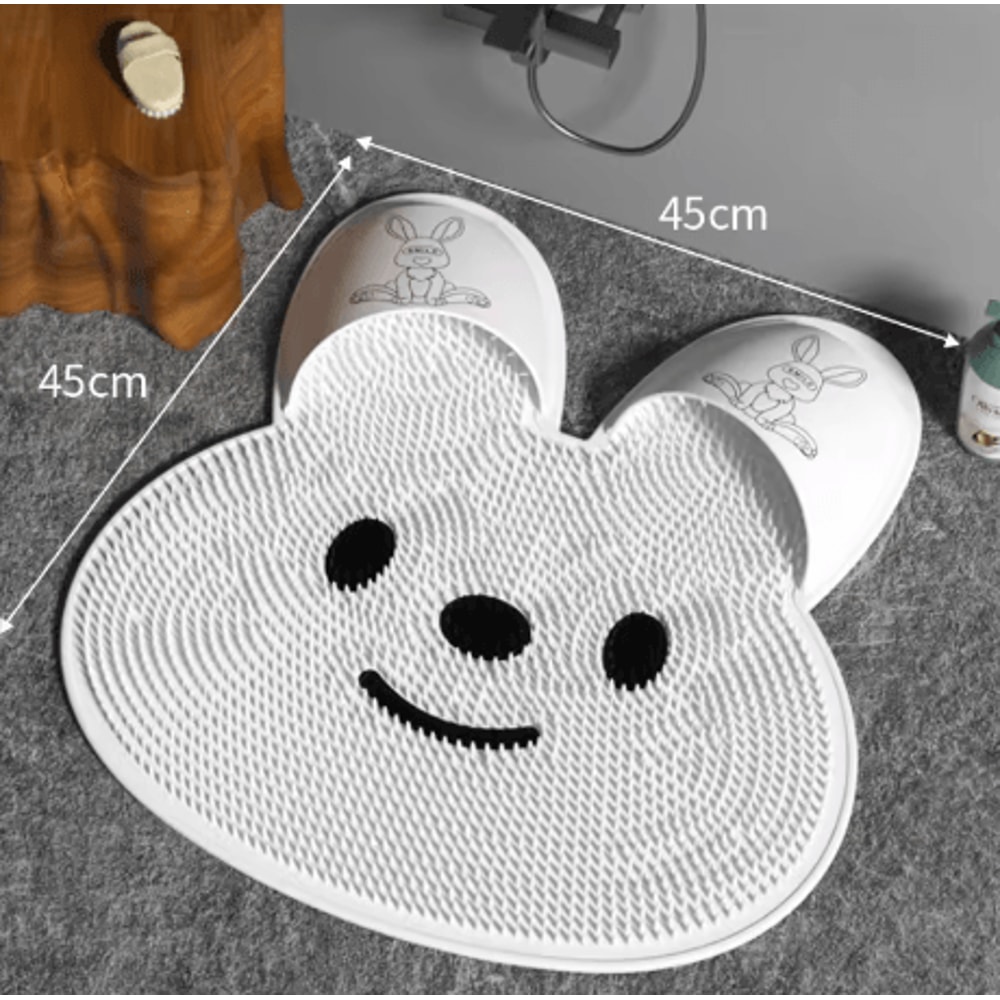 Silicone Rabbit Foot Washing Massage Mat Non Slip Shower Foot Scrubber For Dead Skin Removal 4